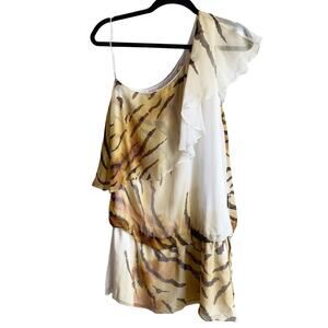 Elizabeth and James Bergdorf Goodman Silk Minin Animal print dress XS